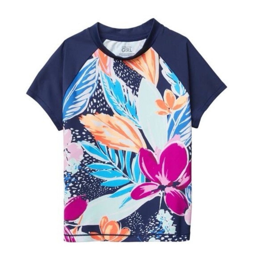 Athleta Blue Rashguard Swim Shirt